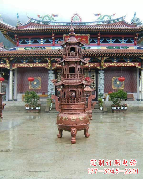 达州宗教庙宇香炉铜雕