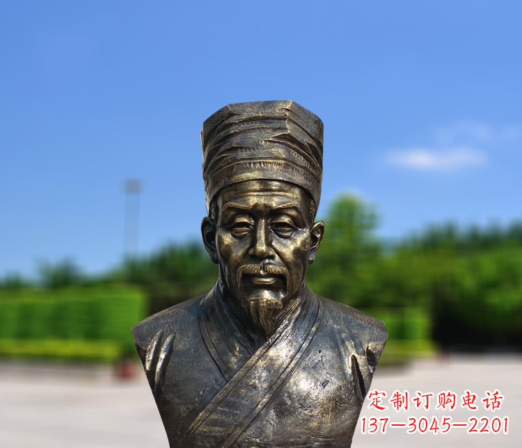 达州名医李时珍半身像铜雕