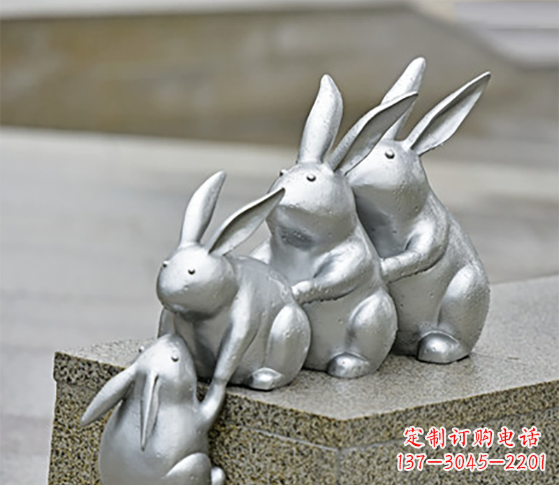 达州兔子雕塑不锈钢