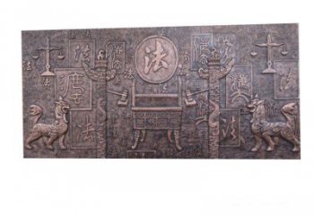 达州紫铜法字獬豸浮雕